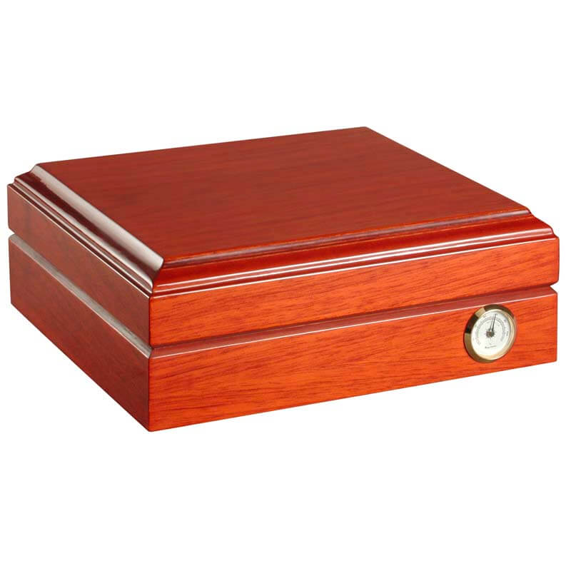 Humidor de cigarros para 30-50 puros con humidificador e higrómetro, caja  de almacenamiento de madera de cedro de escritorio con divisor y tapa de