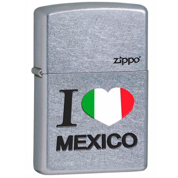 ENCENDEDOR ZIPPO MEXICO DISEÑO CROMADO I LOVE MEXICO
